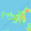 Waiheke Island topographic map, elevation, terrain