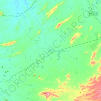 São Mamede topographic map, elevation, terrain