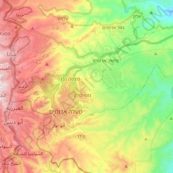 Maale Adumim topographic map, elevation, terrain