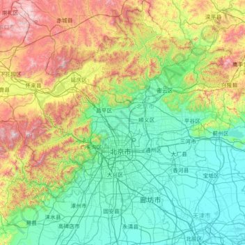 Beijing topographic map, elevation, terrain