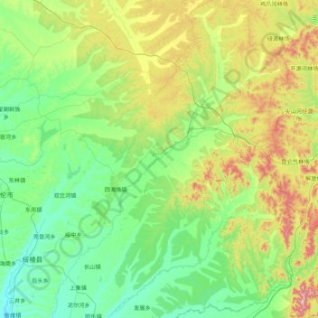 绥棱县 topographic map, elevation, terrain