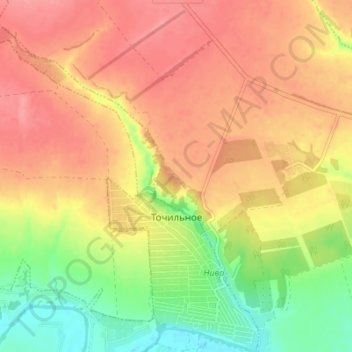 Точильное topographic map, elevation, terrain