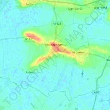 Haddenham topographic map, elevation, terrain