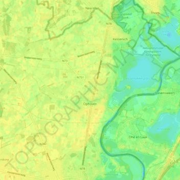 Ophoven topographic map, elevation, terrain