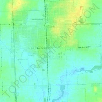 Hoopeston topographic map, elevation, terrain