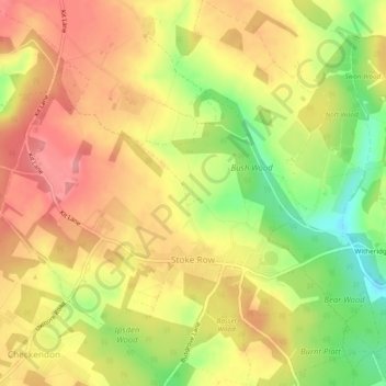 Stoke Row topographic map, elevation, terrain