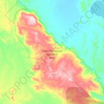 Hann Tableland National Park topographic map, elevation, terrain