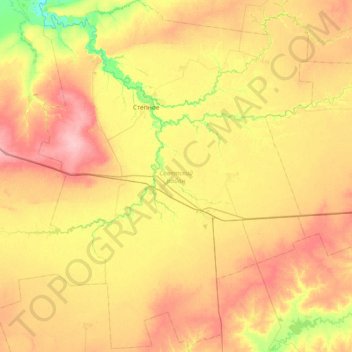 Советский район topographic map, elevation, terrain