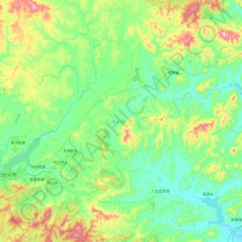 茄子河区 topographic map, elevation, terrain