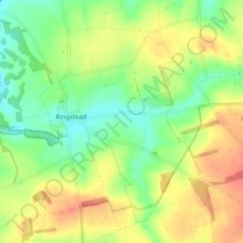 Ringstead topographic map, elevation, terrain