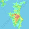 Ponui Island topographic map, elevation, terrain