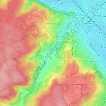 Schweinheim topographic map, elevation, terrain