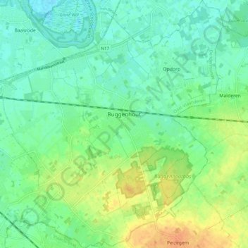 Buggenhout topographic map, elevation, terrain