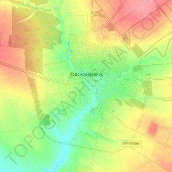 Красноармейск topographic map, elevation, terrain