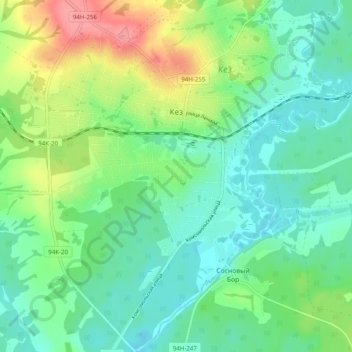 Кез topographic map, elevation, terrain