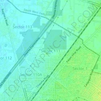 Sector 111 topographic map, elevation, terrain