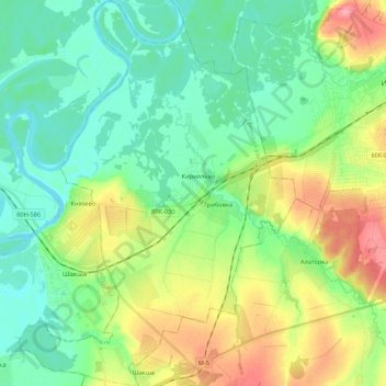 Кирилловский сельсовет topographic map, elevation, terrain