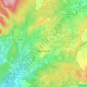 Montpezat topographic map, elevation, terrain