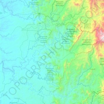 Lloró topographic map, elevation, terrain