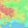 Rhodope Mountains topographic map, elevation, terrain