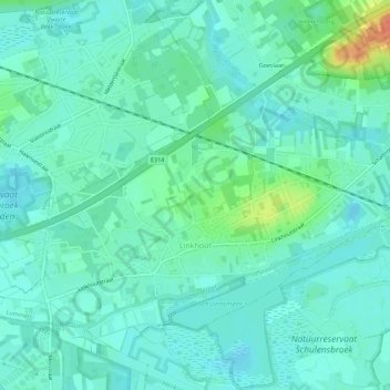 Linkhout topographic map, elevation, terrain