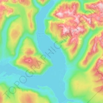 Murtle Lake topographic map, elevation, terrain