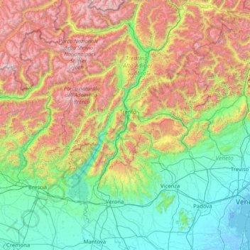 Adige topographic map, elevation, terrain