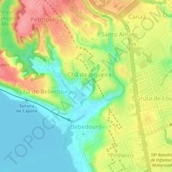 Bebedouro topographic map, elevation, terrain