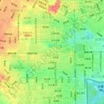 永昌街道 topographic map, elevation, terrain