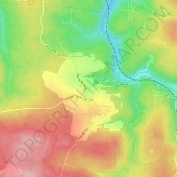 Smuid topographic map, elevation, terrain