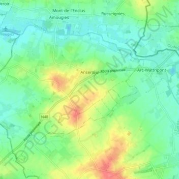 Anserœul topographic map, elevation, terrain