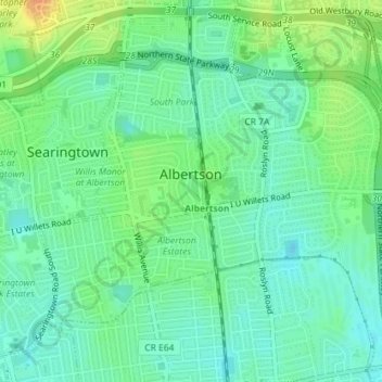 Albertson topographic map, elevation, terrain