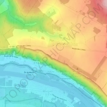 Haute-Isle topographic map, elevation, terrain