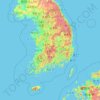 South Korea topographic map, elevation, terrain
