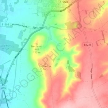 Nettleton CP topographic map, elevation, terrain