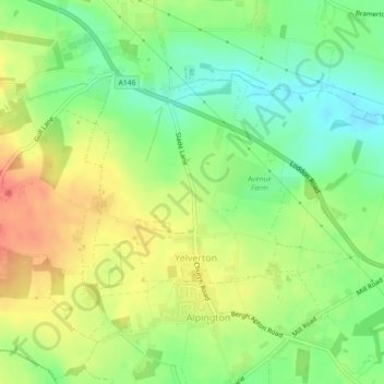 Yelverton topographic map, elevation, terrain