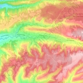 Le Grand-Serre topographic map, elevation, terrain