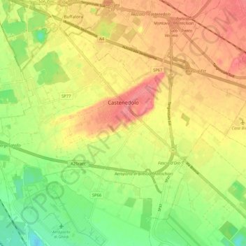Castenedolo topographic map, elevation, terrain