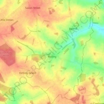 Kirtling topographic map, elevation, terrain