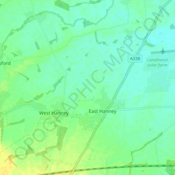 East Hanney topographic map, elevation, terrain