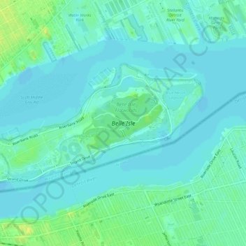 Belle Isle topographic map, elevation, terrain