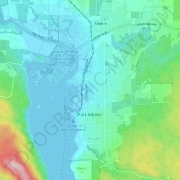 Port Alberni topographic map, elevation, terrain