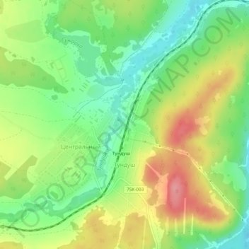 Тундуш topographic map, elevation, terrain