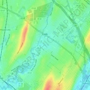 Lodi topographic map, elevation, terrain