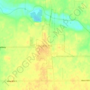 Bunker Hill topographic map, elevation, terrain