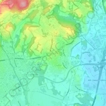 Villa Guardia topographic map, elevation, terrain