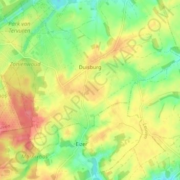 Duisburg topographic map, elevation, terrain