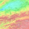 Batken Region topographic map, elevation, terrain
