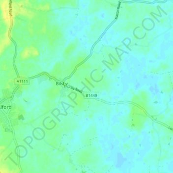 Bilsby topographic map, elevation, terrain