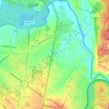 Yorkshire topographic map, elevation, terrain